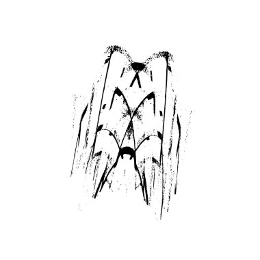 grunge noktası, beyaz arkaplanda soyut tasarım ögesi, vektör illüstrasyonu