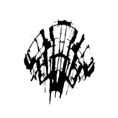 grunge noktası, beyaz arkaplanda soyut tasarım ögesi, vektör illüstrasyonu