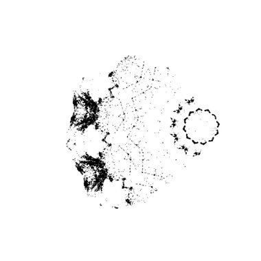 soyut boya fırça darbelerinin siyah ve beyaz vektör arkaplanı