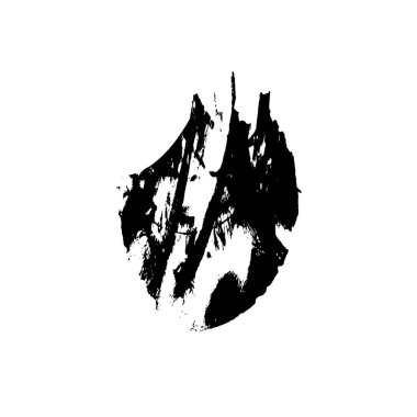 Soyut siyah fırça darbesi. beyaz arkaplanda grunge mürekkep fırçası darbesi.