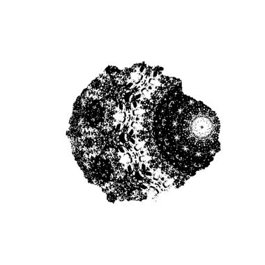 Vektör çizimi. Soyut yuvarlak çerçeve. siyah ve beyaz