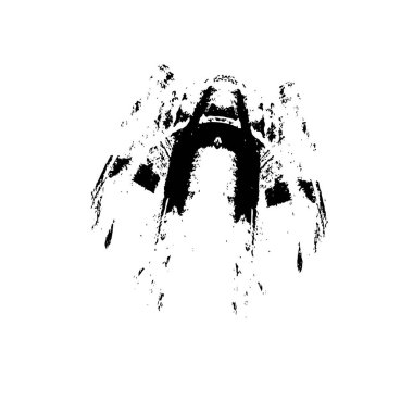 beyaz arkaplanda grunge siyah fırça darbesi.