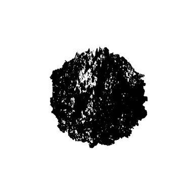 Beyaz arka planda siyah grunge mürekkep yuvarlak fırça. Lekeler