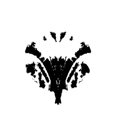 Siyah ve beyaz mürekkep sıçramasının basit bir gösterimi