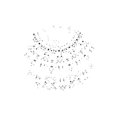 Siyah ve beyaz mürekkep sıçramasının basit bir gösterimi