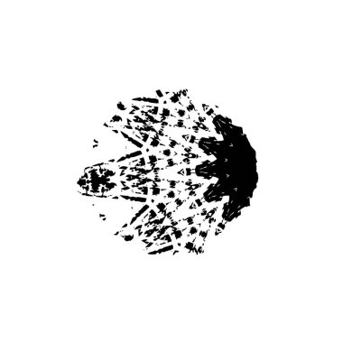 Siyah ve beyaz mürekkep sıçramasının basit bir gösterimi