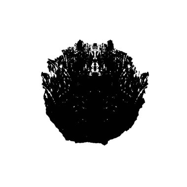 Beyaz arkaplanda soyut siyah el boyalı element