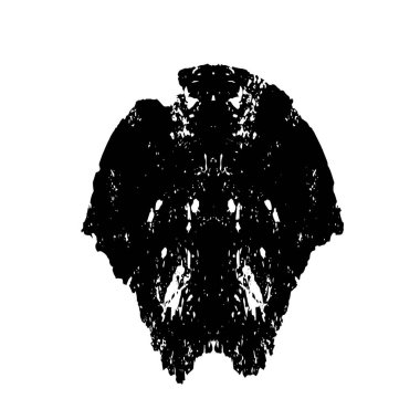 Beyaz arkaplanda soyut siyah el boyalı element