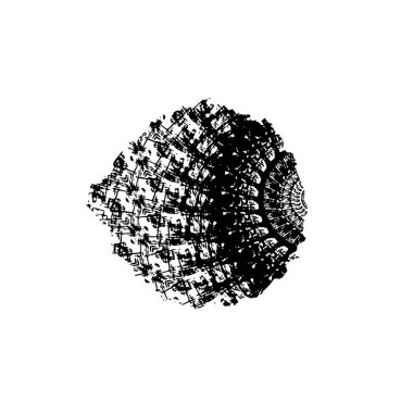 Siyah ve beyaz mürekkep sıçramasının basit bir gösterimi