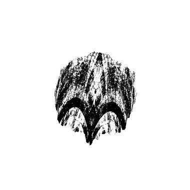 Siyah ve beyaz mürekkep sıçramasının basit bir gösterimi