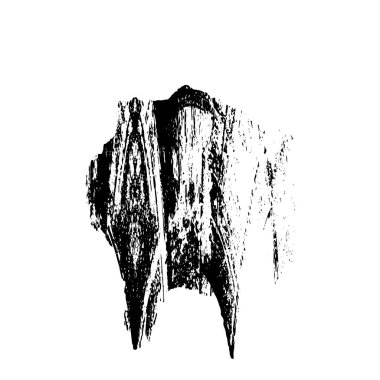 Beyaz arkaplanda soyut siyah el boyalı element