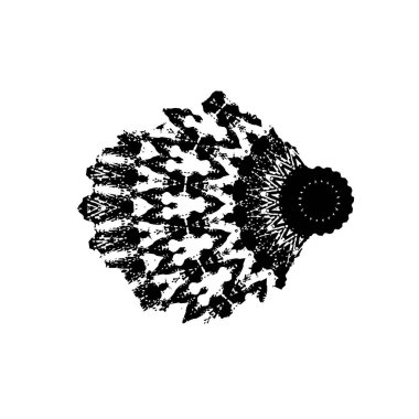 Siyah ve beyaz mürekkep sıçramasının basit bir gösterimi