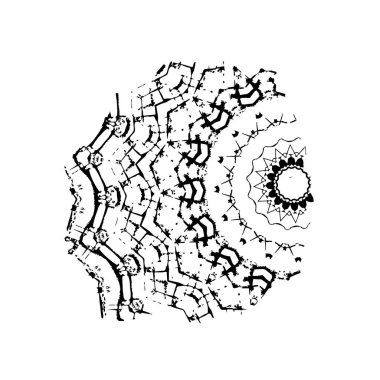 Siyah ve beyaz mürekkep sıçramasının basit bir gösterimi