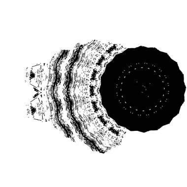 Siyah ve beyaz mürekkep sıçramasının basit bir gösterimi