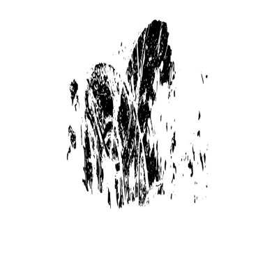 Beyaz arkaplanda soyut siyah el boyalı element