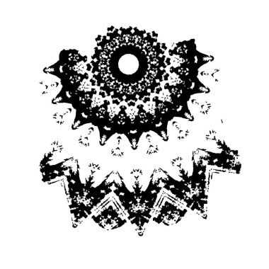 Siyah ve beyaz mürekkep sıçramasının basit bir gösterimi