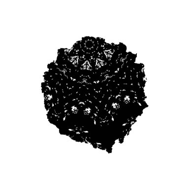 Siyah ve beyaz mürekkep sıçramasının basit bir gösterimi