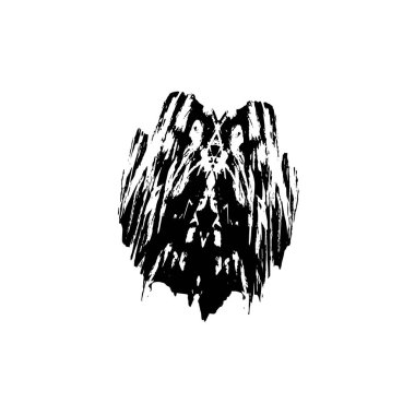 Siyah ve beyaz mürekkep sıçramasının basit bir gösterimi