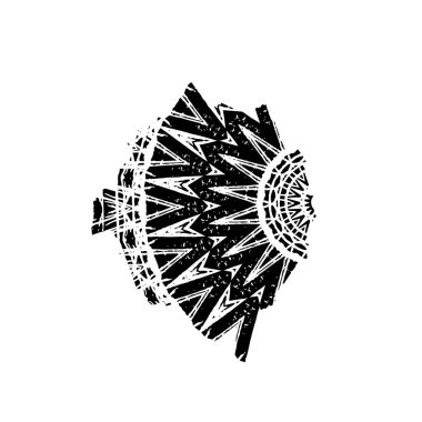 Siyah ve beyaz mürekkep sıçramasının basit bir gösterimi