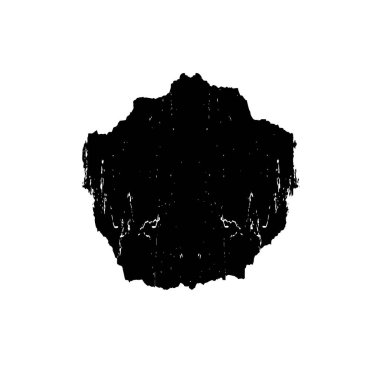 Beyaz arkaplanda soyut siyah el boyalı element