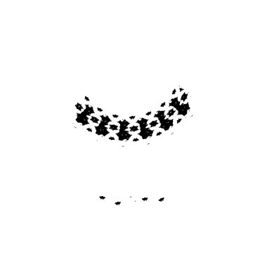 Siyah ve beyaz mürekkep sıçramasının basit bir gösterimi