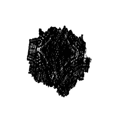 Siyah ve beyaz mürekkep sıçramasının basit bir gösterimi