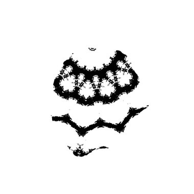 Siyah ve beyaz mürekkep sıçramasının basit bir gösterimi