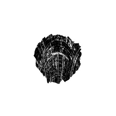 Beyaz arkaplanda soyut siyah el boyalı element