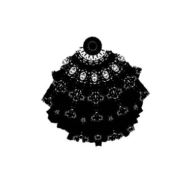 Bir noel süsünün izole edilmiş silueti. vektör illüstrasyonu