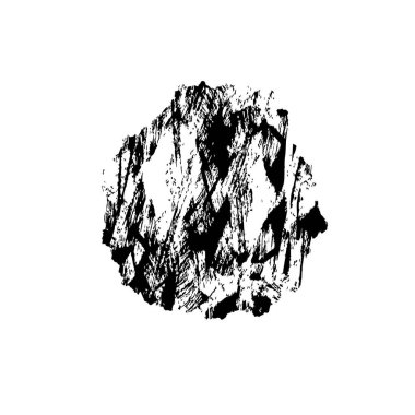 beyaz arkaplanda izole edilmiş siyah fırça darbesinin grunge dokusu 