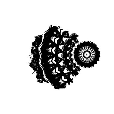 Grunge mürekkebinin basit bir çizimi. Smaç, siyah ve beyaz. 