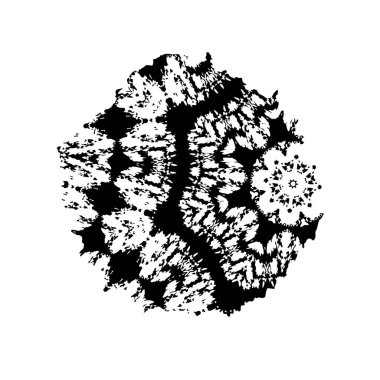 Grunge mürekkebinin basit bir çizimi. Smaç, siyah ve beyaz. 
