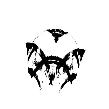 Grunge mürekkebinin basit bir çizimi. Smaç, siyah ve beyaz. 