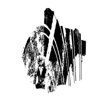 Grunge mürekkebinin basit bir çizimi. Smaç, siyah ve beyaz. 