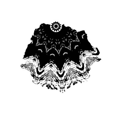 Grunge mürekkebinin basit bir çizimi. Smaç, siyah ve beyaz. 
