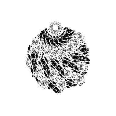 Grunge mürekkebinin basit bir çizimi. Smaç, siyah ve beyaz. 