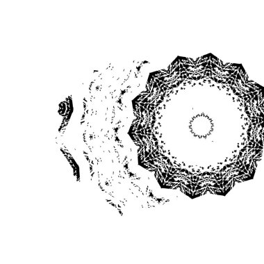 Grunge mürekkebinin basit bir çizimi. Smaç, siyah ve beyaz. 