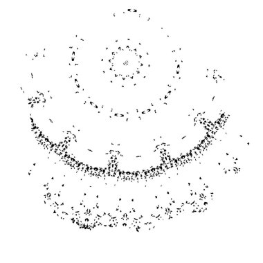 Grunge mürekkebinin basit bir çizimi. Smaç, siyah ve beyaz. 