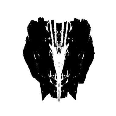 Siyah mürekkep lekesi. Beyaz arkaplanda soyut el boyama ögesi