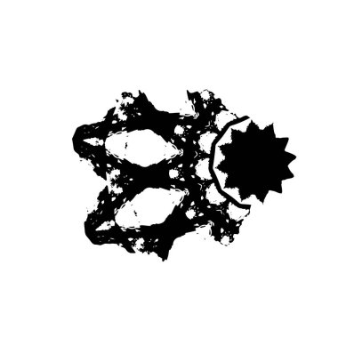 Grunge mürekkebinin basit bir çizimi. Smaç, siyah ve beyaz. 