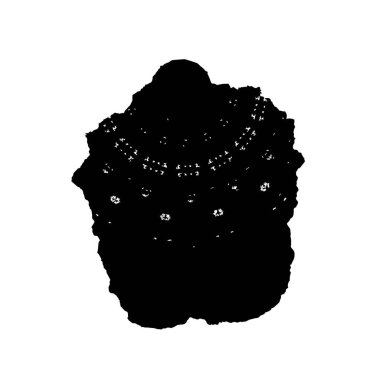 Grunge mürekkebinin basit bir çizimi. Smaç, siyah ve beyaz. 