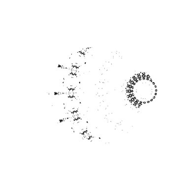 Grunge mürekkebinin basit bir çizimi. Smaç, siyah ve beyaz. 