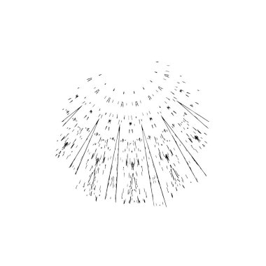 Grunge mürekkebinin basit bir çizimi. Smaç, siyah ve beyaz. 