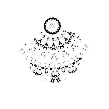 Grunge mürekkebinin basit bir çizimi. Smaç, siyah ve beyaz. 