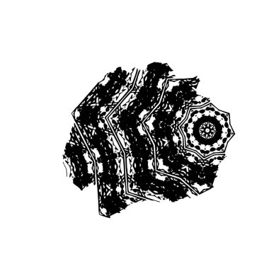 Grunge mürekkebinin basit bir çizimi. Smaç, siyah ve beyaz. 