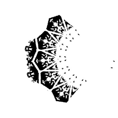 soyut el ile vektör illüstrasyonu siyah ve beyaz mürekkep lekesi çizildi.