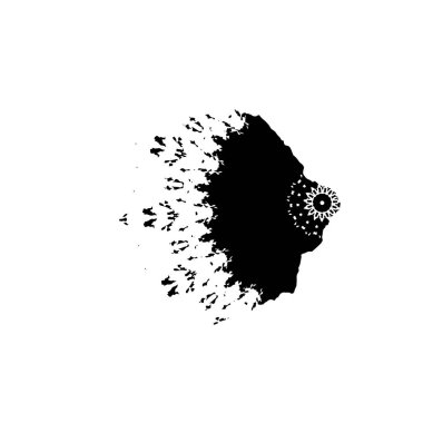 soyut mürekkep fırça darbeleri