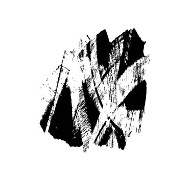 siyah fırça darbesi ve doku. el soyut - boyanmış elementler.