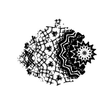 Siyah süslemeli vektör soyut deseni