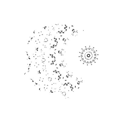 Siyah beyaz kar taneleri olan soyut bir arka plan. vektör illüstrasyonu